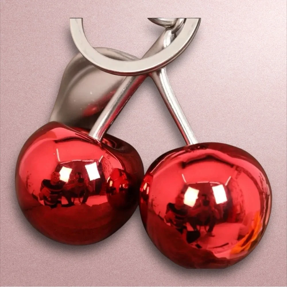 Cherry Keychain Accessory NWT - Red and Silver - Picture 5 of 5